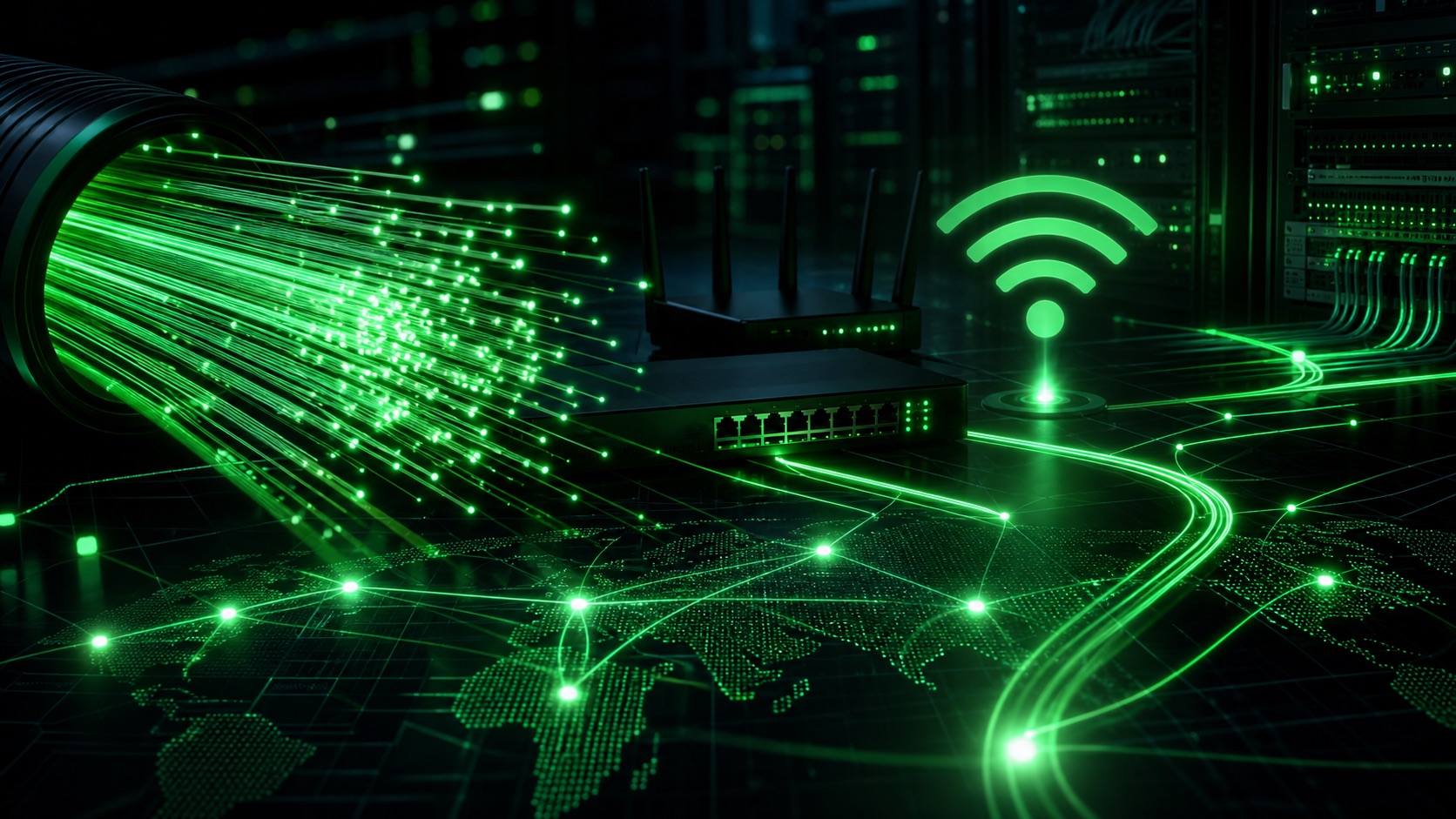 Optická vlákna, síťové prvky a zelené datové propojení
