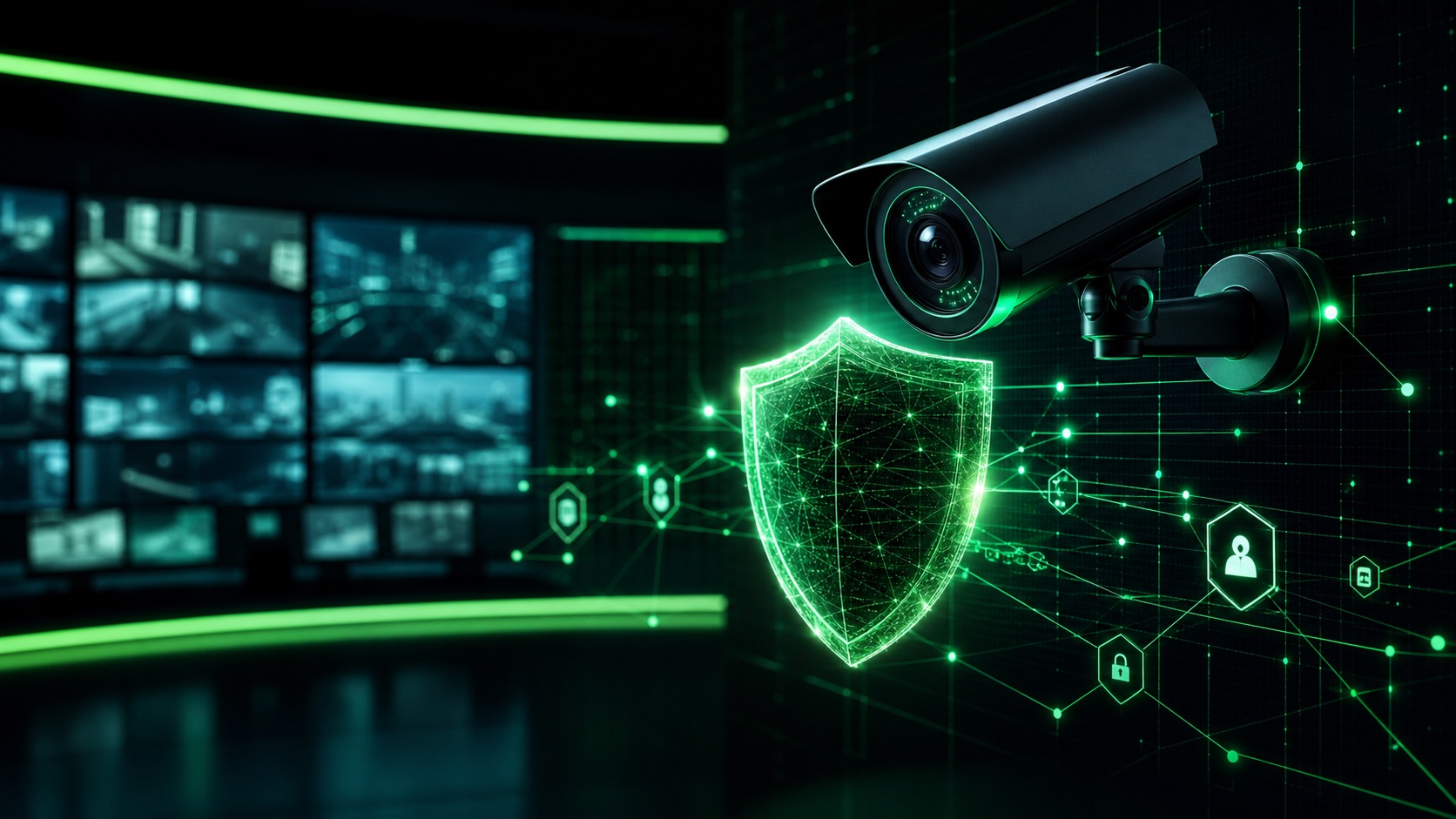 IP kamera, digitální štít a bezpečnostní síť